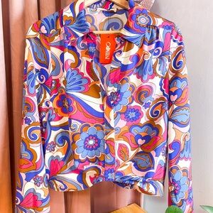 Retro 70s Themed Intempo Blouse: Small (New With Tags)